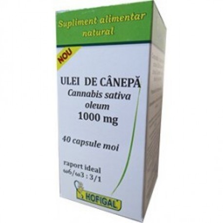 Ulei de canepa 1000 mg 40 cps moi